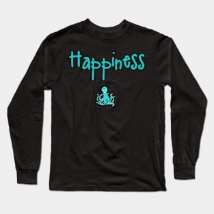 Happy cartoon smiling octopus Long Sleeve T-Shirt